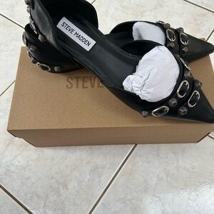 Steve Madden Black Heels with Silver Accents